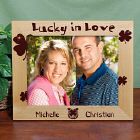 Personalized Lucky in Love Wood Picture Frame